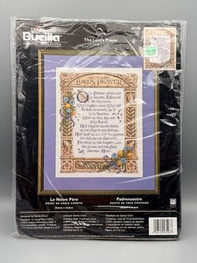 NWT Bucilla The Lord’s Prayer Sandy Orton aida cloth cross stitch kit